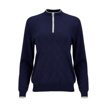 JRB Women's Golf - 1/4 Zipped Lined Sweater - Navy